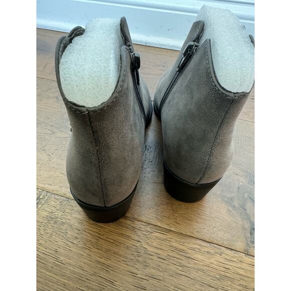 Mia Jaice Heeled Ankle Lasso Bootie Leather Gray Pull On Womens 8.5 NEW - Picture 4 of 5